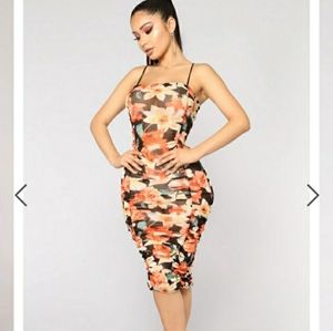 Fashion Nova Mesh Bodycon Midi Dress